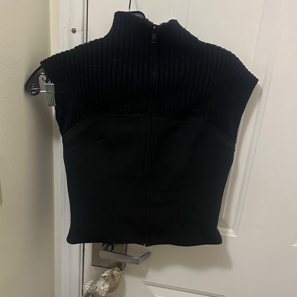 Luca Luca Black Ribbed Sleeveless Top